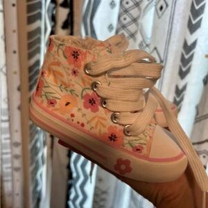 Floral High-Top Kids Shoes
